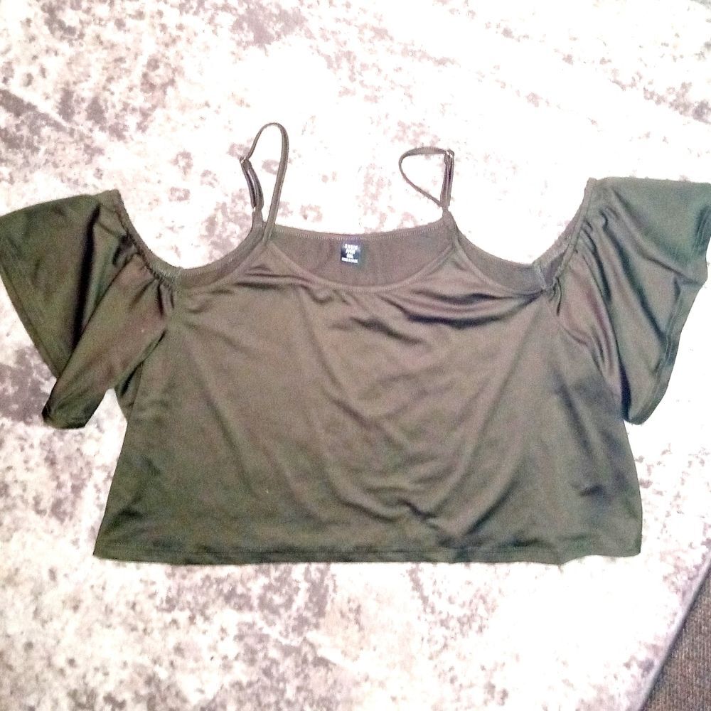Army Green Shein Crop Top (0090)